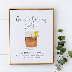 Funny 50th Birthday Party Sign - Watercolor Signature Cocktail Printable - 50th Birthday Decorations - Birthday Cocktail Sign - 50 Birthday
