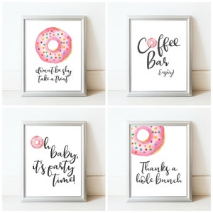 Donut Baby Shower Sign Package - Printable Baby Shower Signs - Donut Decorations - Donut Decor - Donut Party - Donut Birthday Party Decor