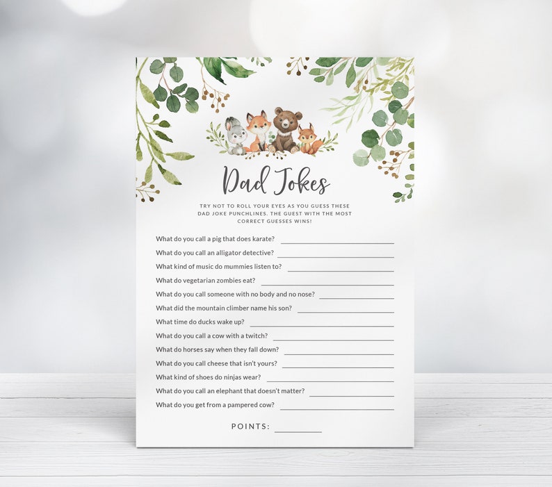 woodland-animals-baby-shower-dad-jokes-game-with-answer-key-etsy