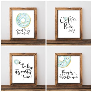 Donut Party Decorations - Donut Baby Shower Sign Package - Donut Birthday - Baby Shower Decor - Donut Shower Decor - Digital Download 8x10