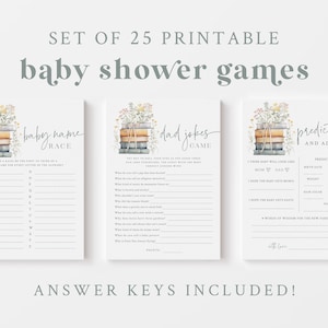 Book Themed Baby Shower Game Bundle - 25 Printable Games & Activities - Storybook Baby Shower Games - A New Chapter Begins - Build a Library