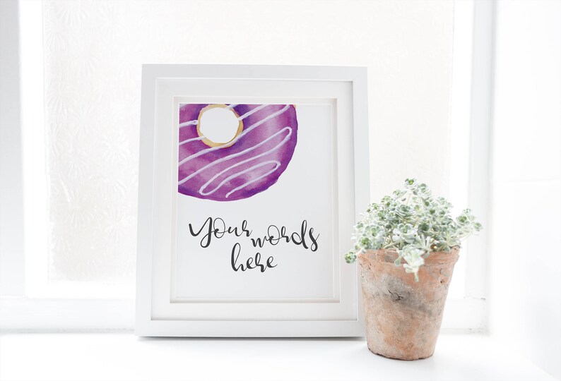 Purple Donut Decor Donut Party Decorations Donut Party Supplies Custom Donut Sign Donut Birthday Party Sign Donut Party Printable