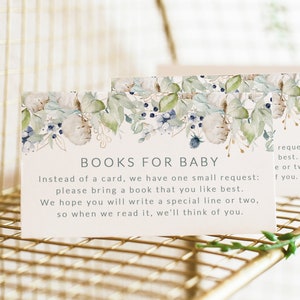 Fête prénatale du marché français - intercalaires livres pour bébé - cartes de demande de livre imprimables - intercalaires de livre baby shower d'inspiration française bleu poussiéreux