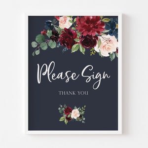 Guest Book Table Sign - Please Sign the Guestbook - Anniversary Party Decorations - Winter Party Signage - Please Sign Our Guest Book Sign