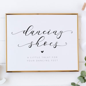 Wedding Dancing Shoes Sign - A Little Treat for Your Dancing Feet - Wedding Flip Flops Sign - Wedding Reception Signage - Simple Signs