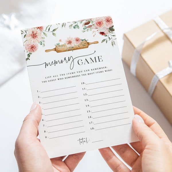 Bridal Shower Memory Game Card - Printable Memory Game Answer Sheet - All You Knead is Love Wedding Shower - Baking Theme - Kitchen Theme