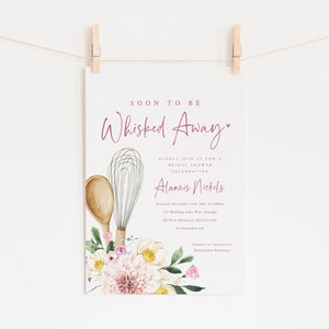 Soon to Be Whisked Away Bridal Shower Invitation - Kitchen Themed Bridal Shower Invite - Cooking Themed Bridal Shower Printable Invitation