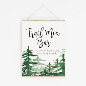 Trail Mix Bar Sign - Make Your Own Trail Mix Station Signage - Trail Mix Favors - Woodland Party Decorations - Winter Wedding Decorations