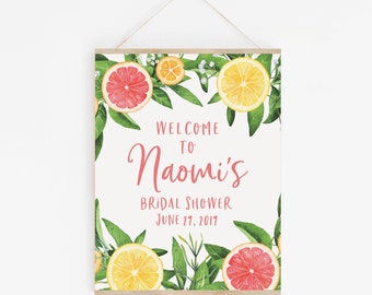 Citrus Bridal Shower Welcome Poster - Lemon Bridal Shower Decorations - Custom Welcome Sign - Summer Bridal Shower Sign - Citrus Party Decor