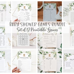 Dog Baby Shower Game Bundle - Set of 12 Printable Games - Puppy Themed Baby Shower Game Package - Boy Baby Shower Games & Activities Bundle