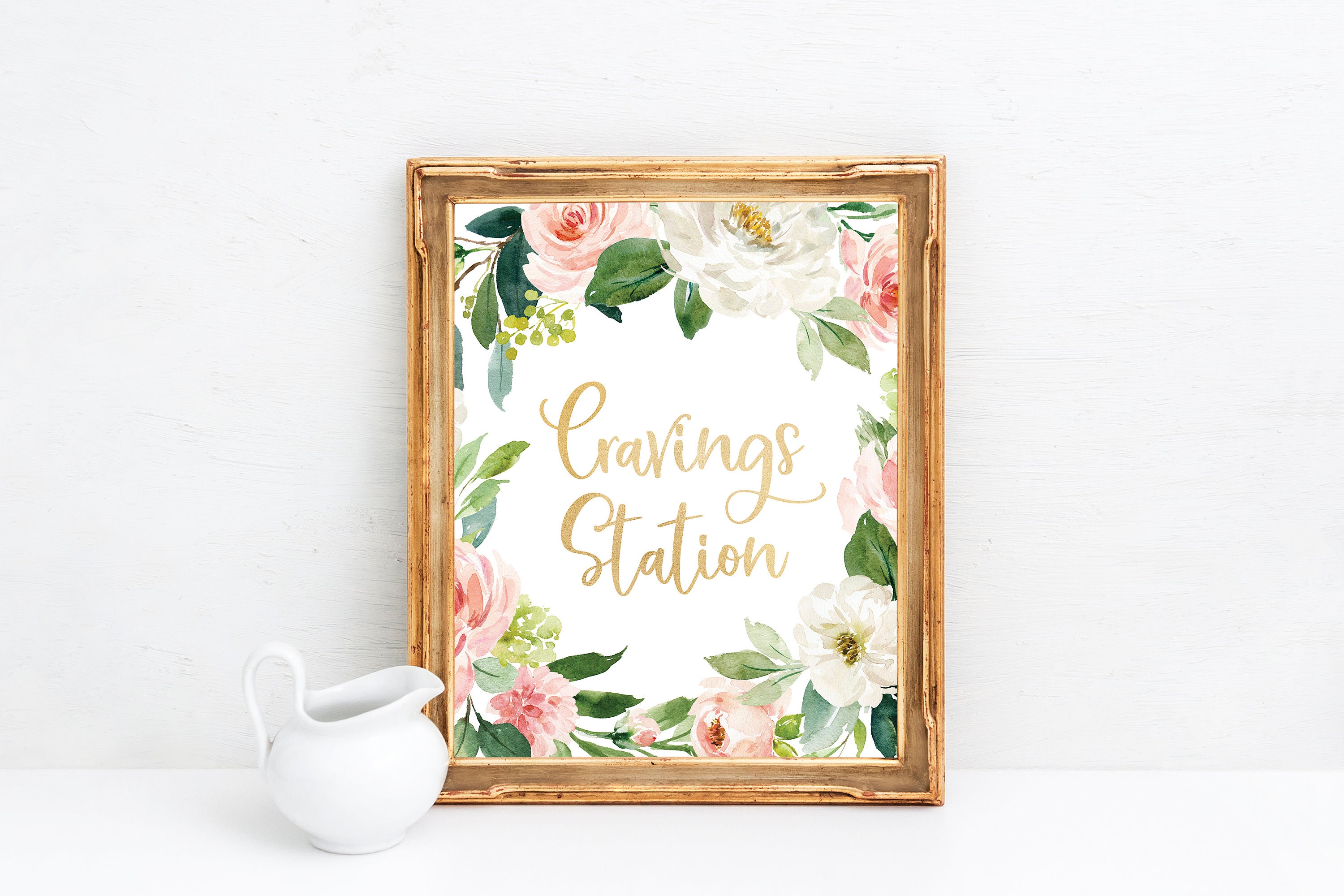 Cravings Station Sign - Cravings Bar Baby Shower Printable - Baby ...