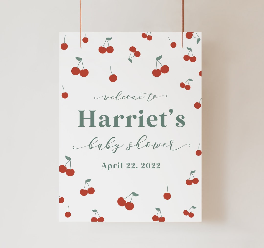 Cherry Babyparty-Dekoration – 9-teiliges Set Mit Waben-Mittelstücken Im 'She's The Little Cherry'-Design Für Mädchen