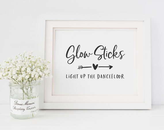 Glow Sticks Sign For Wedding Light Up The Dancefloor Etsy