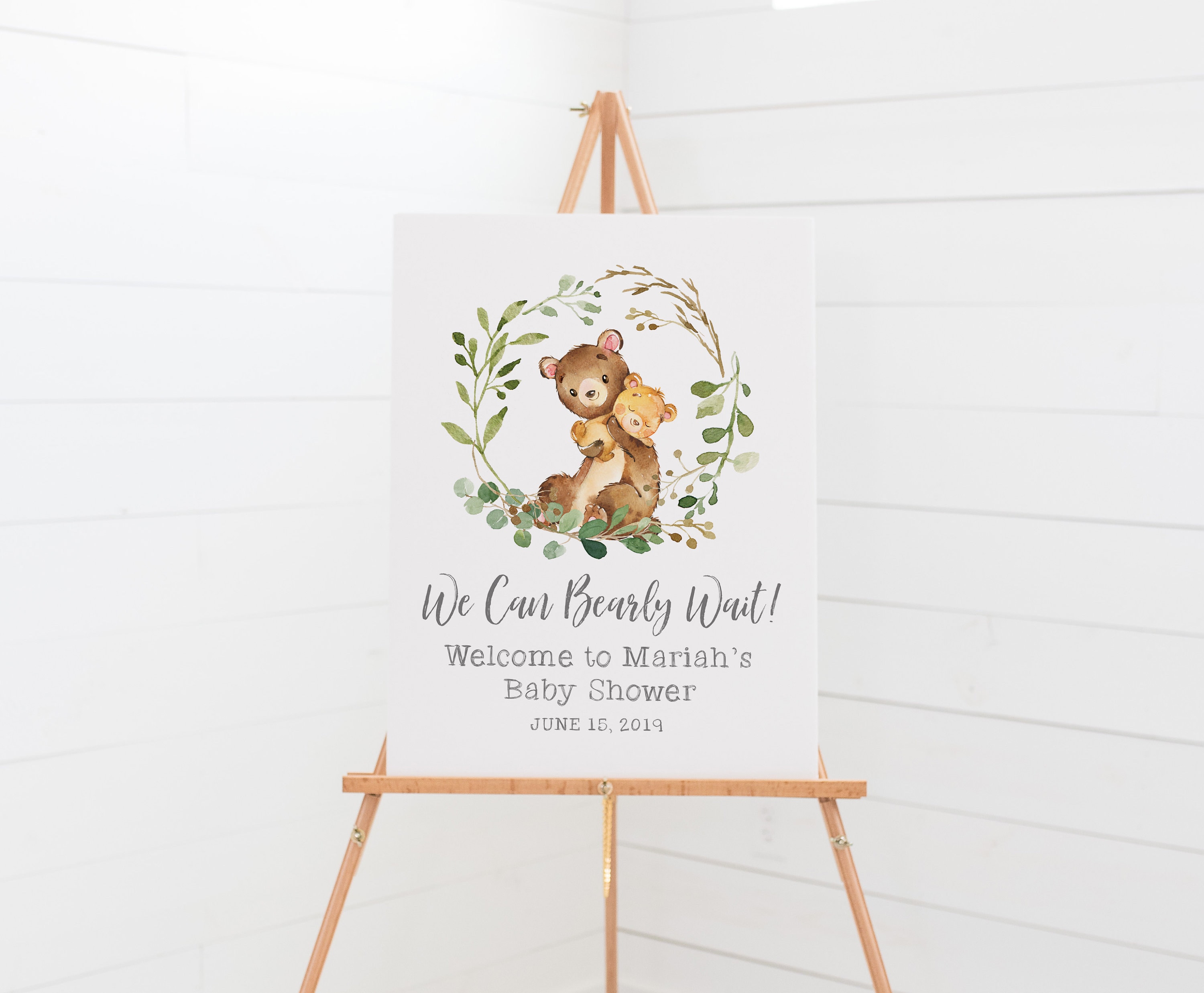 We Can Bearly Wait Baby Shower Welcome Sign Bear Baby Shower Decor Gender  Neutral Baby Shower Woodland Bear Baby Shower Decorations 