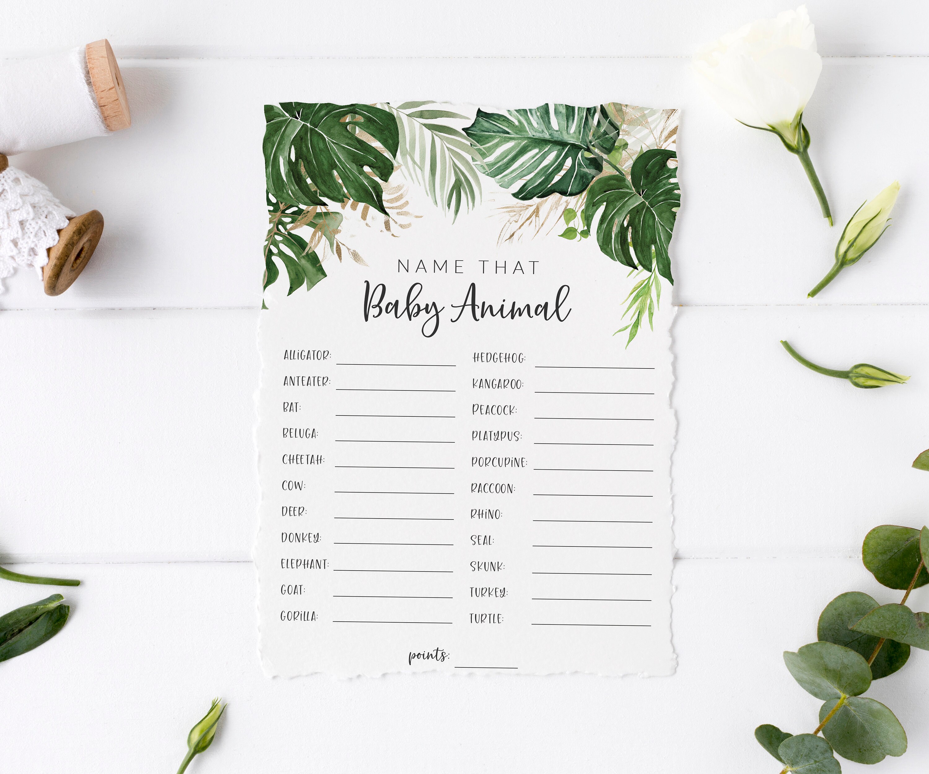 Tropical Baby Shower Game Package Set of 12 Printable Games Etsy