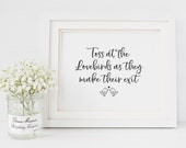 Wedding Bird Seed Confetti Sign - Toss at the Lovebirds as They Make Their Exit - Wedding Bird Seed Toss - Outdoor Wedding Send Off Ideas