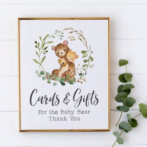 Cards and Gifts Sign - We Can Bearly Wait - Bear Baby Shower Decor - Woodland Shower Decorations - Gift Table Sign - Bear Theme Shower Signs
