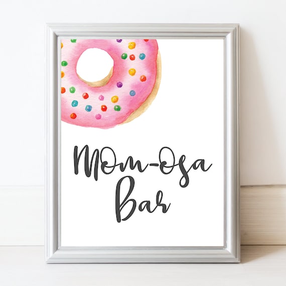 Donut Baby Shower Signs Mom Osa Bar Signs Donut Etsy