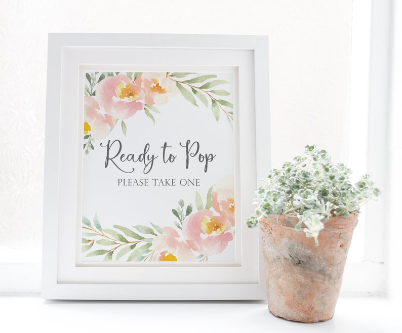 Ready To Pop Baby Shower Sign Peach Baby Shower Theme Baby Etsy