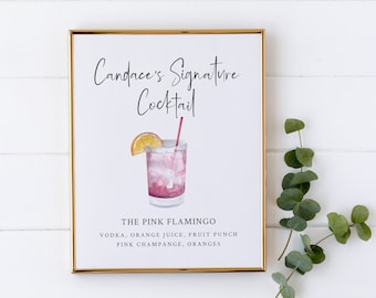 Flamingo Bachelorette Party - Bachelorette Party Signature Cocktail Sign - Flamingle Decorations - Flamingo Bridal Shower - Signature Drink