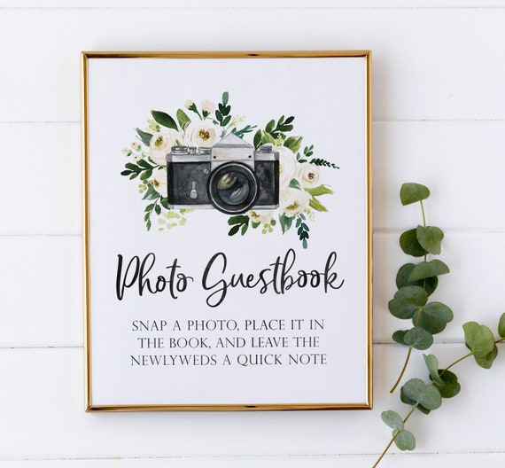 Wedding Photo Booth Guestbook Sign Photo Guest Book Signage For Wedding  Wedding Guest Book Alternatives Rustic Greenery Wedding Decor