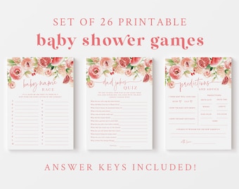 Fruit Themed Baby Shower Game Bundle - 26 Printable Games & Activities - Watermelon Baby Shower Games - Sweet Little Baby - Game Package