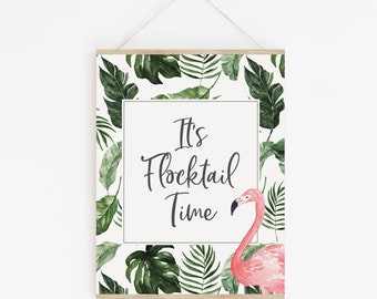Flamingo Party Beschilderung - Flocktails Schild - Tropischer Flamingo Bachelorette Party Dekorationen - Cocktail Bar Schild - Last Flamingle Party Decor