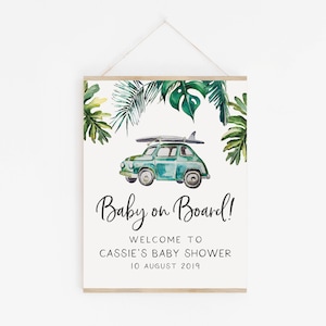 Baby on Board Baby Shower - Beach Baby Shower Welcome Sign - Surf Adventure Party Decor - Boy Baby Shower - Surf's Up Baby Shower Signage