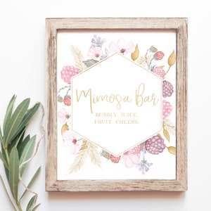 Cartello Mimosa Bar - Decorazioni per brunch e neonati - Mimosa Bar stampabile - Baby shower Berry - Bridal Shower Berry - Brunch per neonati - Festa Berry