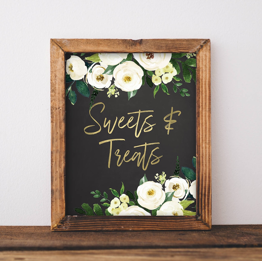 Greenery Sweets and Treats Sign - Greenery Table Decor - Dessert Table ...