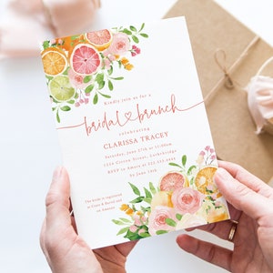 Citrus Themed Bridal Brunch Printable Invitation - Summer Fruit Theme Bridal Shower Invite - Orange Themed Bridal Shower Digital Invitation