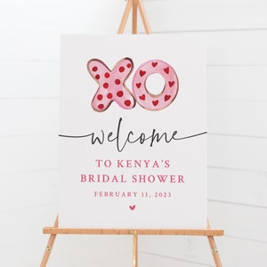 Valentine's Day Bridal Shower Welcome Sign - Printable Welcome Poster - Be My Valentine Bridal Shower Theme - XO Wedding Shower Welcome