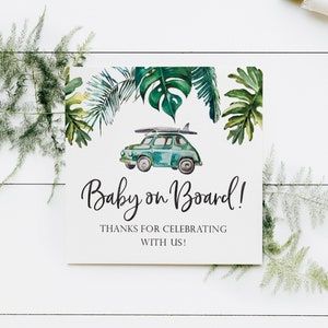Baby an Bord - Babyparty Geschenkanhänger - Surfen Babyparty Dekorationen - Druckbare Geschenkanhänger - Strand Thema Babyparty Dekor - Surf Geschenke