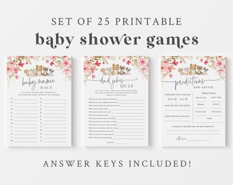 Girl Puppy Baby Shower Game Bundle - Set of 25 Printable Games & Activities - Pink Dog Baby Games - Puppy Dog Themed Baby Shower Games