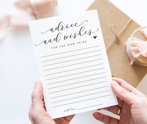 Advice and Wishes for the Mom-to-be Printable Advice Cards - Etsy