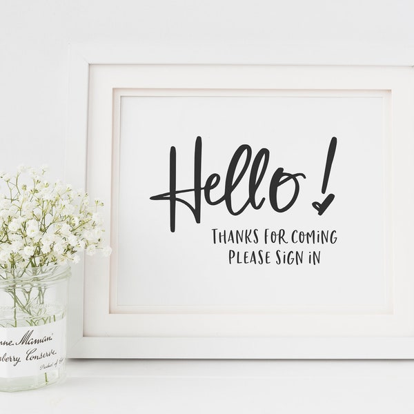 Thanks for Coming, Please Sign In - Party Welcome Sign - Guest Book Table Sign - Please Sign the Guestbook - Wedding Guest Book Table Decor