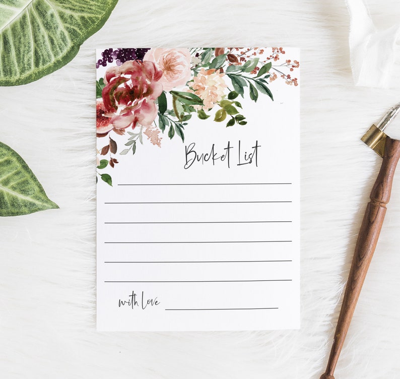Wedding Bucket List Ideas Card Share Your Bucket List Ideas Etsy
