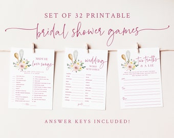 Kitchen Themed Bridal Shower Game Bundle - Set of 32 Printable Games & Activities - Soon To Be Whisked Away - Stock the Kitchen Bridal Games