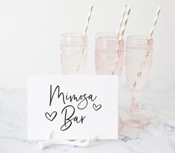 Mimosa Bar Sign - Simple Party Sign - Mimosa Station Sign - Bubbly Bar Printable - Party Drink Signs - Bridal Shower Brunch Decorations