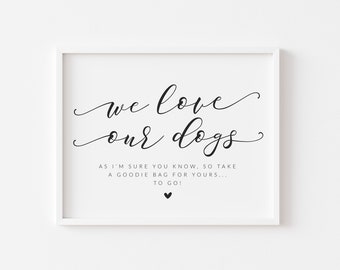 Wedding Doggie Bags Sign - Wedding Dog Treats Sign - Dog Treat Wedding Favors Printable Sign - Dog Goodie Bags Wedding Sign Download