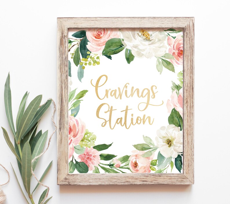 Cravings Station Sign - Cravings Bar Baby Shower Printable - Baby ...