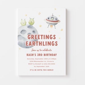 Alien Birthday Party Invitation - Printable UFO Birthday Invite - Outer ...