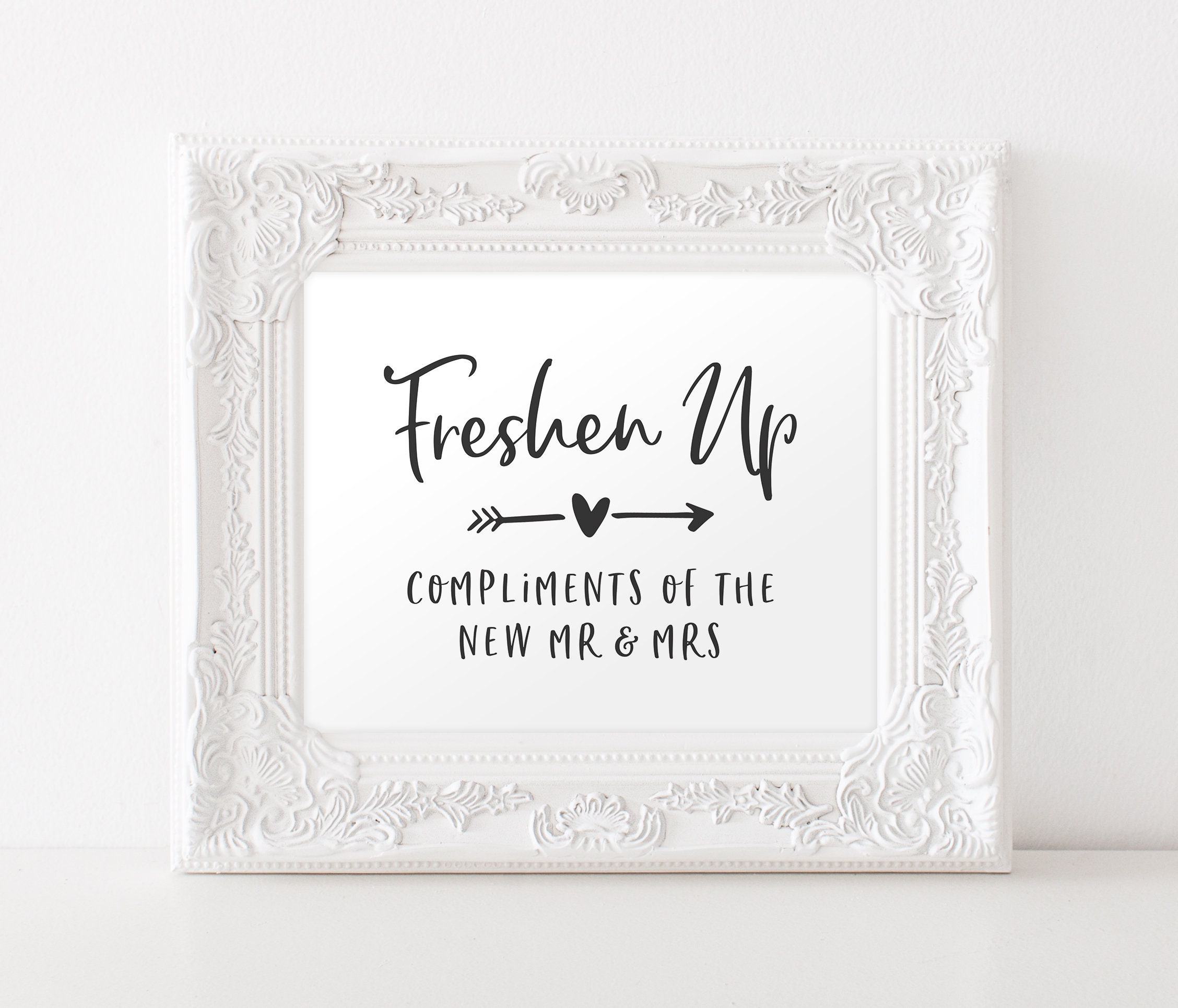 Toileties Sign Wedding Bathroom Basket Sign - Wedding Toiletries Sign - Freshen up ...