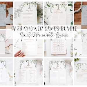 Paquete de actividades para baby shower con temática de conejito: juego de 12 juegos para baby shower, juegos imprimibles para baby shower con temática de conejito, baby shower Hip Hop Hooray