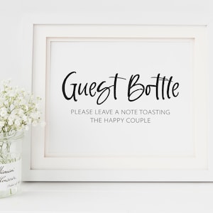 Bottle Guest Book Sign - Wedding Wine Bottle Guest Book Printable - Anniversary Champagne Guest Book  - Please Sign The Guest Bottle
