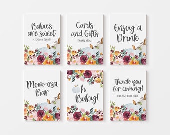 Set of 12 Fall Baby Shower Signs - Fall Party Sign Bundle - Fall Pumpkin Baby Shower Sign Package - Pumpkin Party Decorations - 8x10 Signs