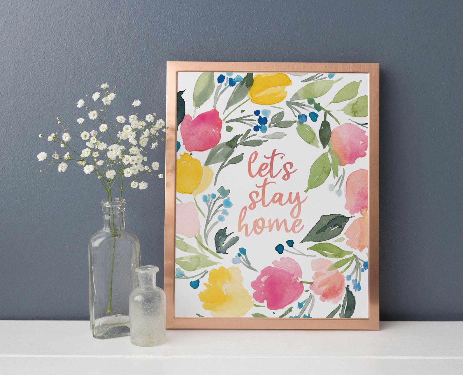 Let's Stay Home Print Let's Stay Home Sign | Etsy