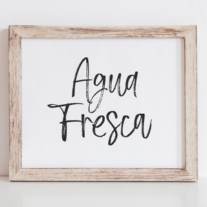 Agua Fresca Bar Sign - Summer Party Decorations - Drink Station Sign - Fiesta Party Signage - Cinco de Mayo Party Decor - Party Bar Signs