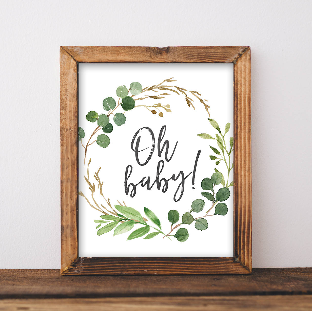 Greenery Oh Baby Sign Oh Baby Shower Decor Greenery Baby - Etsy