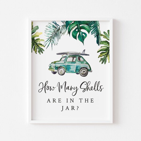 Shower Game How Many Shells in a Jar Beach Theme - Etsy UK